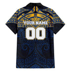 Personalized Parramatta Eels Family Matching Off The Shoulder Long Sleeve Dress and Hawaiian Shirt Polynesian Tribal Pattern Style