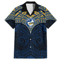 Personalized Parramatta Eels Family Matching Off Shoulder Maxi Dress and Hawaiian Shirt Polynesian Tribal Pattern Style