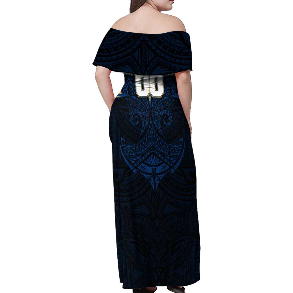 Personalized Parramatta Eels Family Matching Off Shoulder Maxi Dress and Hawaiian Shirt Polynesian Tribal Pattern Style