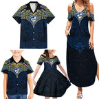 Personalized Parramatta Eels Family Matching Summer Maxi Dress and Hawaiian Shirt Polynesian Tribal Pattern Style