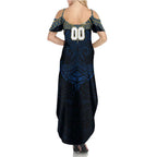 Personalized Parramatta Eels Family Matching Summer Maxi Dress and Hawaiian Shirt Polynesian Tribal Pattern Style