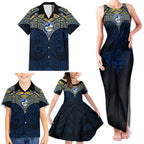 Personalized Parramatta Eels Family Matching Tank Maxi Dress and Hawaiian Shirt Polynesian Tribal Pattern Style