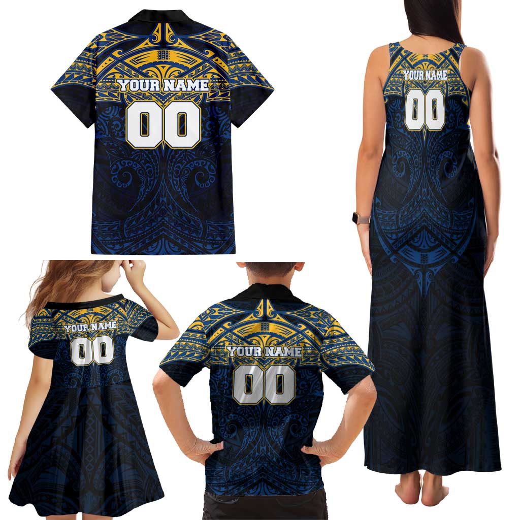 Personalized Parramatta Eels Family Matching Tank Maxi Dress and Hawaiian Shirt Polynesian Tribal Pattern Style