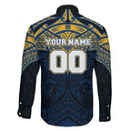 Personalized Parramatta Eels Family Matching Tank Maxi Dress and Hawaiian Shirt Polynesian Tribal Pattern Style