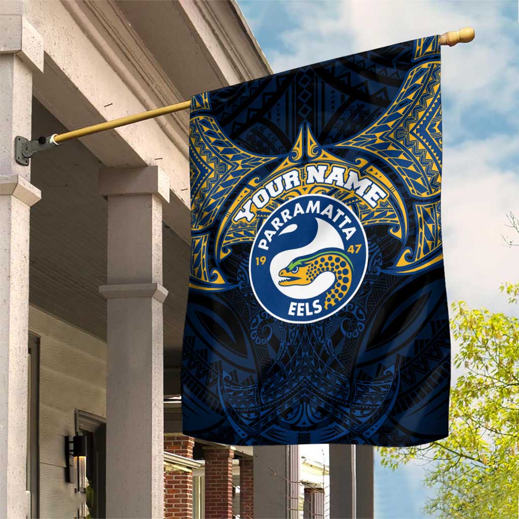 Personalized Parramatta Eels Garden Flag Polynesian Tribal Pattern Style