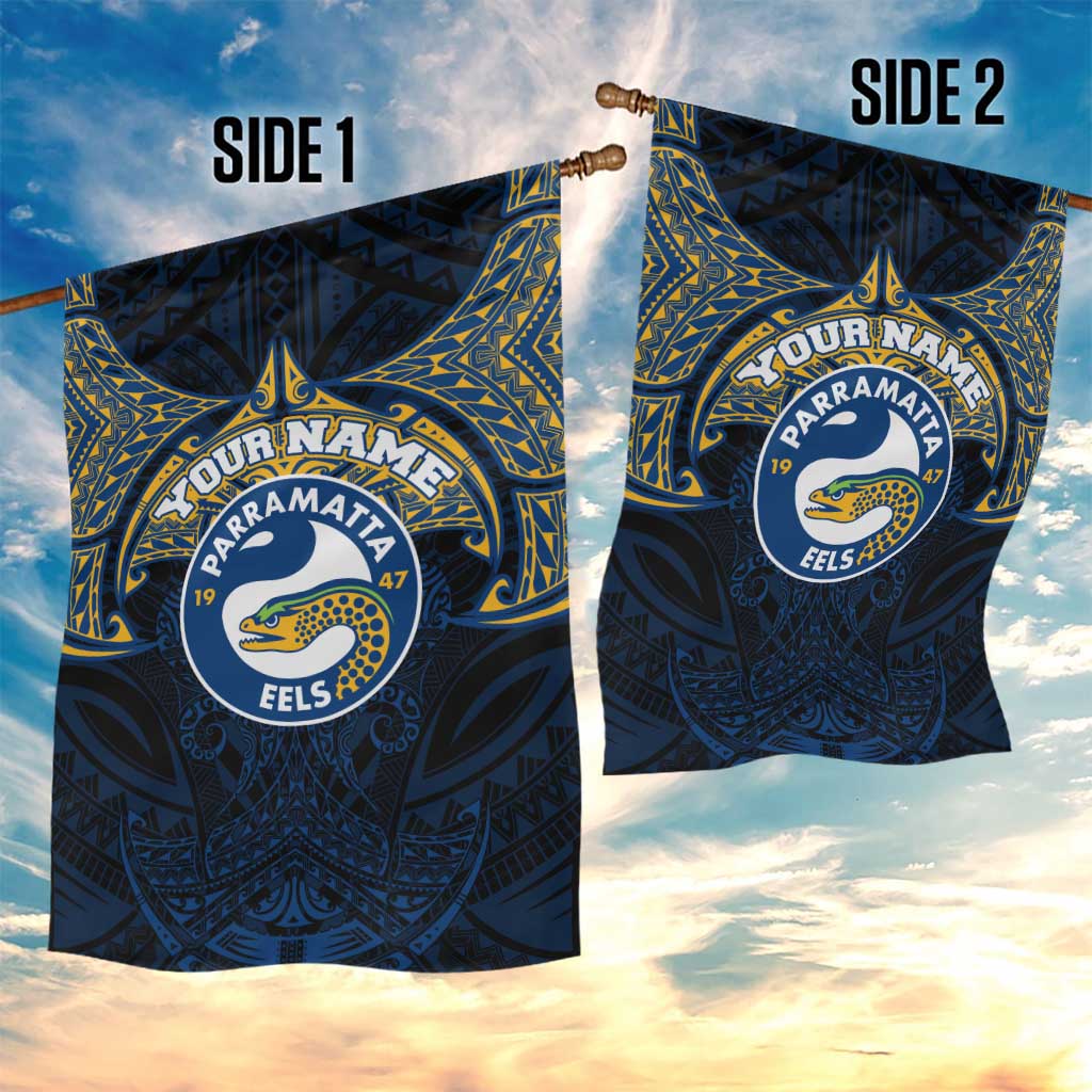 Personalized Parramatta Eels Garden Flag Polynesian Tribal Pattern Style