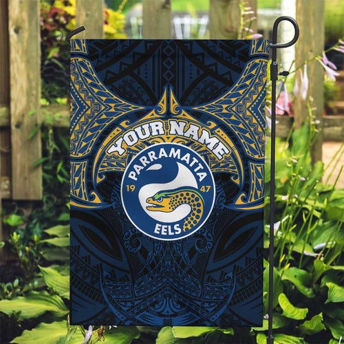 Personalized Parramatta Eels Garden Flag Polynesian Tribal Pattern Style
