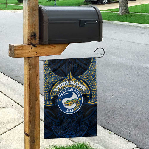 Personalized Parramatta Eels Garden Flag Polynesian Tribal Pattern Style