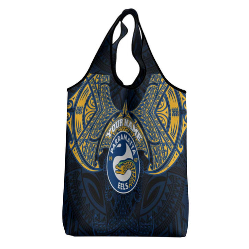Personalized Parramatta Eels Grocery Bag Polynesian Tribal Pattern Style