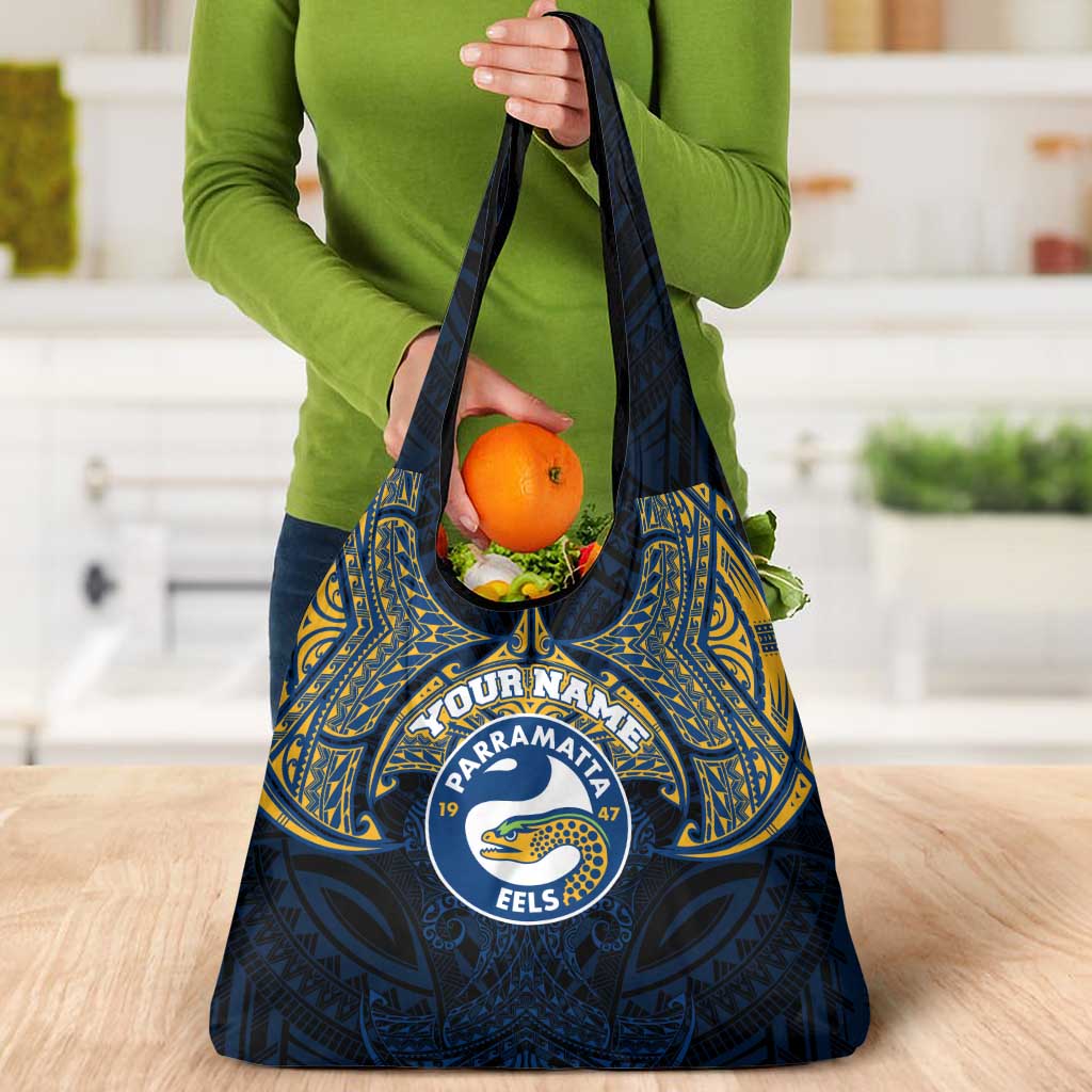 Personalized Parramatta Eels Grocery Bag Polynesian Tribal Pattern Style