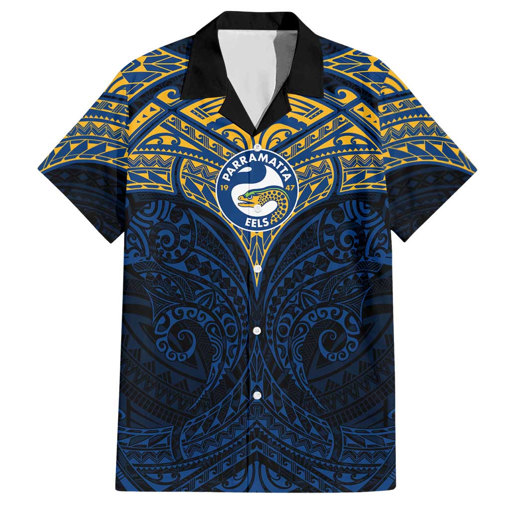 Personalized Parramatta Eels Hawaiian Shirt Polynesian Tribal Pattern Style