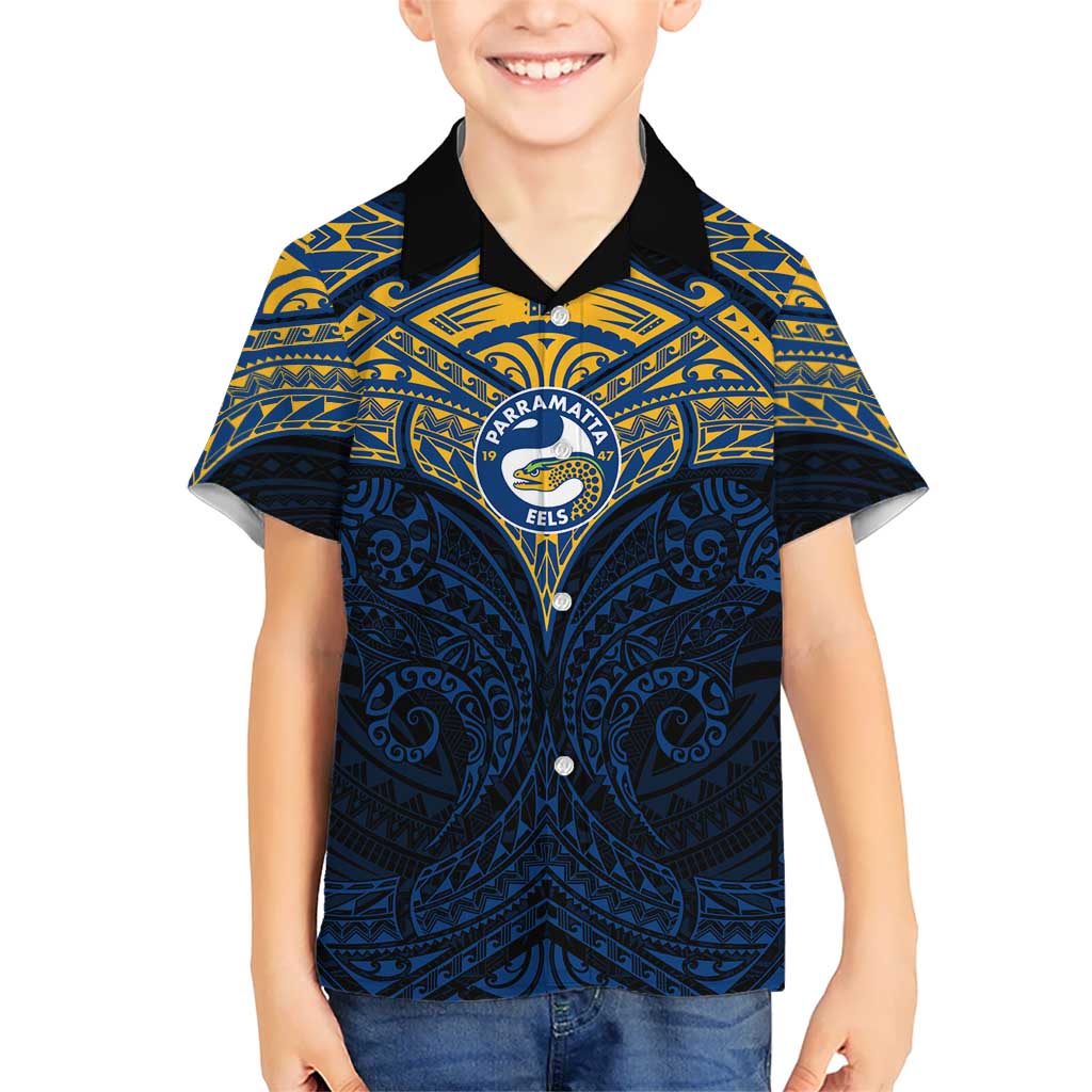 Personalized Parramatta Eels Hawaiian Shirt Polynesian Tribal Pattern Style