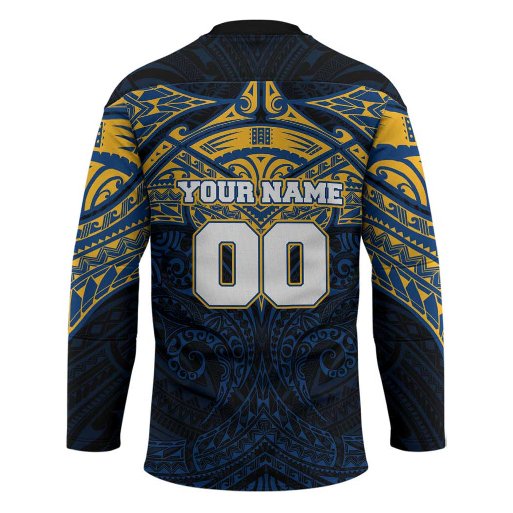 Personalized Parramatta Eels Hockey Jersey Polynesian Tribal Pattern Style