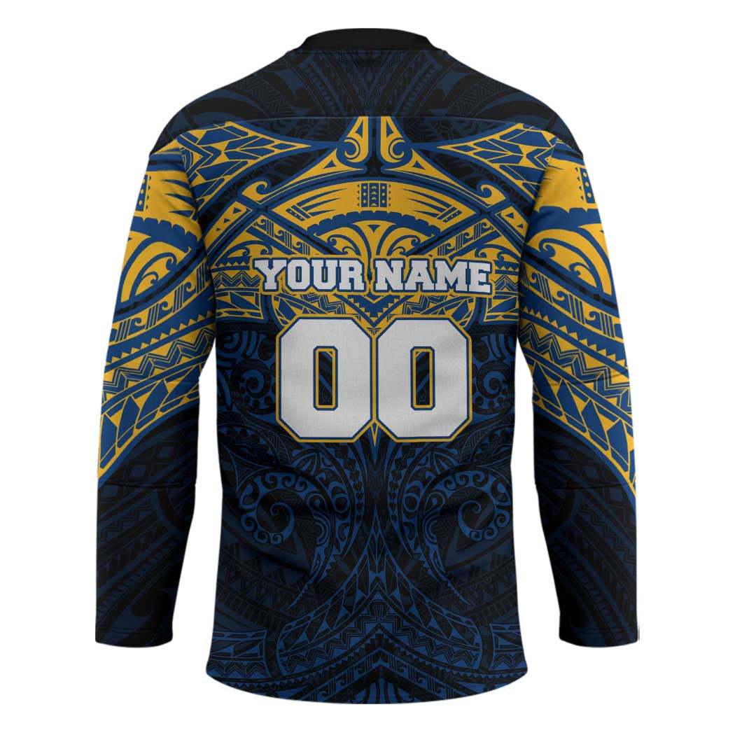 Personalized Parramatta Eels Hockey Jersey Polynesian Tribal Pattern Style