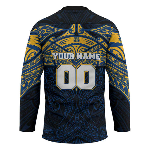 Personalized Parramatta Eels Hockey Jersey Polynesian Tribal Pattern Style