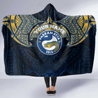Personalized Parramatta Eels Hooded Blanket Polynesian Tribal Pattern Style