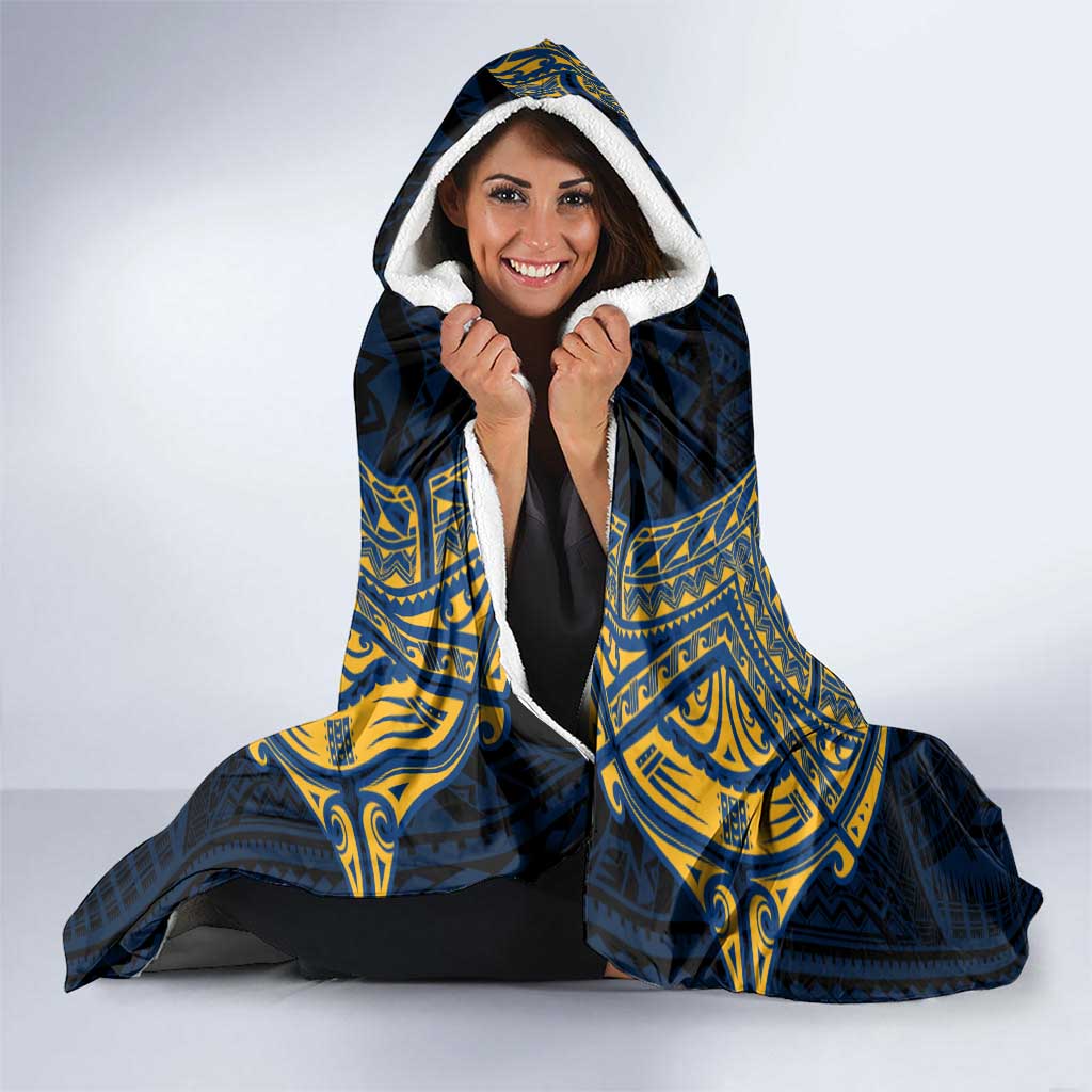Personalized Parramatta Eels Hooded Blanket Polynesian Tribal Pattern Style