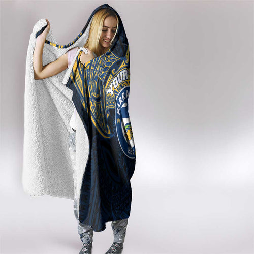 Personalized Parramatta Eels Hooded Blanket Polynesian Tribal Pattern Style