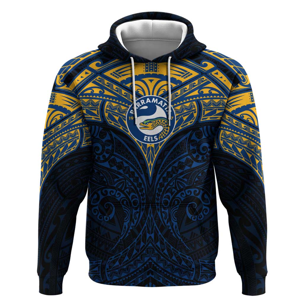 Personalized Parramatta Eels Hoodie Polynesian Tribal Pattern Style