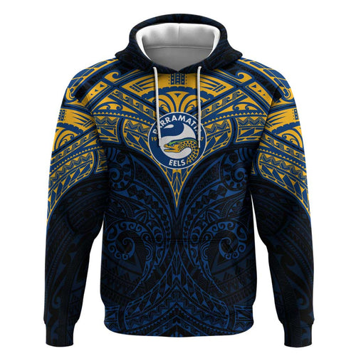 Personalized Parramatta Eels Hoodie Polynesian Tribal Pattern Style