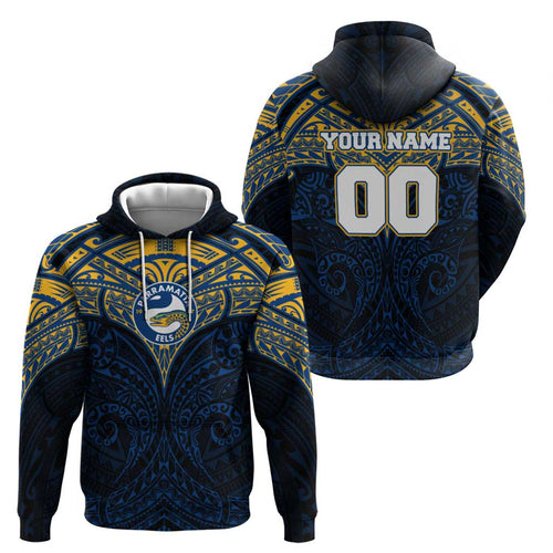 Personalized Parramatta Eels Hoodie Polynesian Tribal Pattern Style
