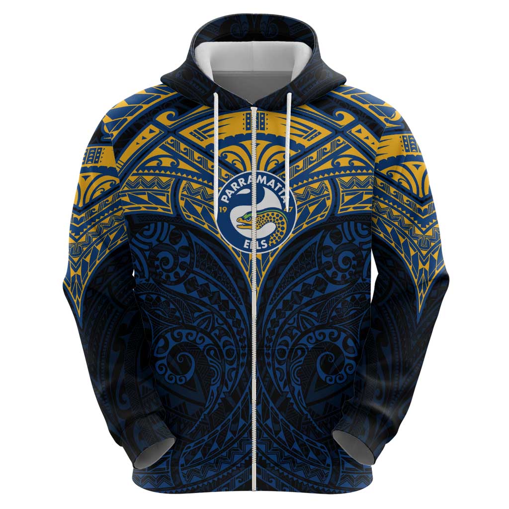 Personalized Parramatta Eels Hoodie Polynesian Tribal Pattern Style