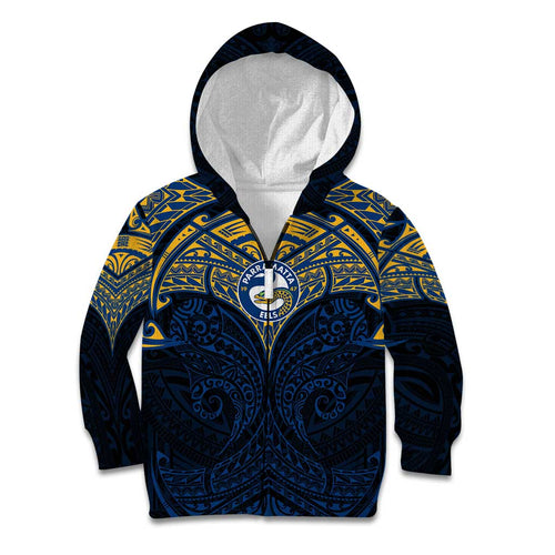 Personalized Parramatta Eels Kid Hoodie Polynesian Tribal Pattern Style