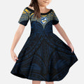 Personalized Parramatta Eels Kid Short Sleeve Dress Polynesian Tribal Pattern Style