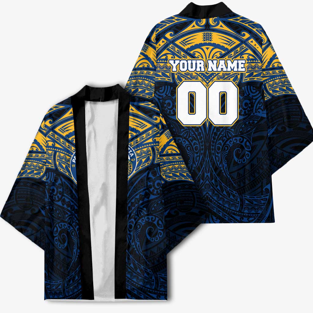 Personalized Parramatta Eels Kimono Polynesian Tribal Pattern Style