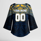 Personalized Parramatta Eels Kimono Sleeve Blouse Polynesian Tribal Pattern Style