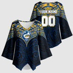 Personalized Parramatta Eels Kimono Sleeve Blouse Polynesian Tribal Pattern Style