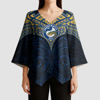 Personalized Parramatta Eels Kimono Sleeve Blouse Polynesian Tribal Pattern Style