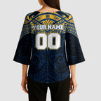 Personalized Parramatta Eels Kimono Sleeve Blouse Polynesian Tribal Pattern Style