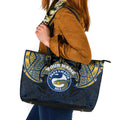 Personalized Parramatta Eels Leather Tote Bag Polynesian Tribal Pattern Style