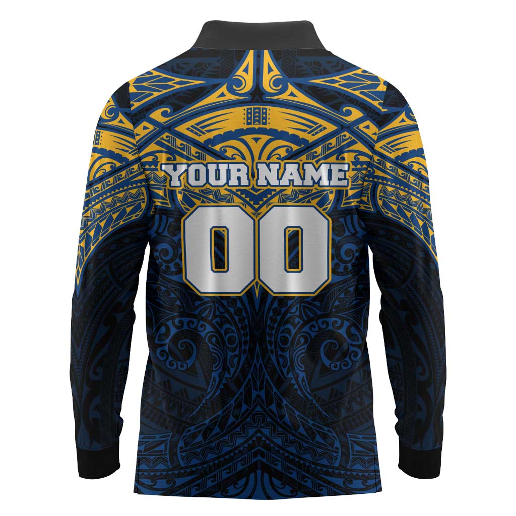 Personalized Parramatta Eels Long Sleeve Polo Shirt Polynesian Tribal Pattern Style