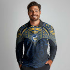 Personalized Parramatta Eels Long Sleeve Polo Shirt Polynesian Tribal Pattern Style