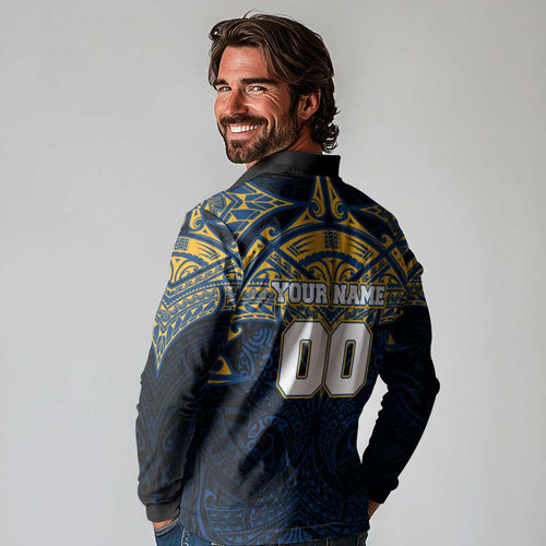 Personalized Parramatta Eels Long Sleeve Polo Shirt Polynesian Tribal Pattern Style