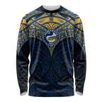 Personalized Parramatta Eels Long Sleeve Shirt Polynesian Tribal Pattern Style
