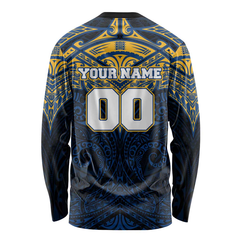 Personalized Parramatta Eels Long Sleeve Shirt Polynesian Tribal Pattern Style