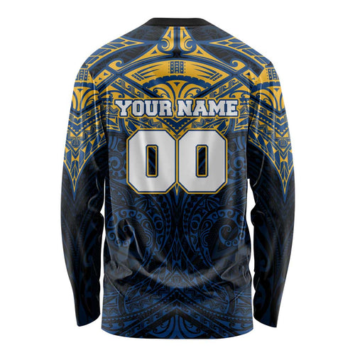 Personalized Parramatta Eels Long Sleeve Shirt Polynesian Tribal Pattern Style