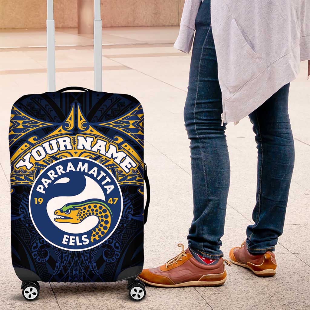 Personalized Parramatta Eels Luggage Cover Polynesian Tribal Pattern Style