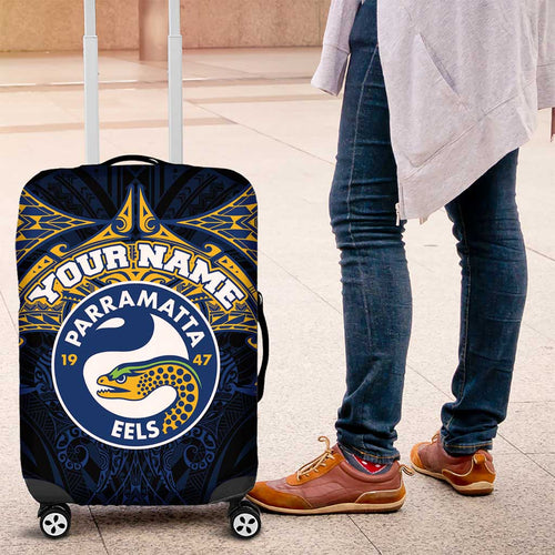Personalized Parramatta Eels Luggage Cover Polynesian Tribal Pattern Style