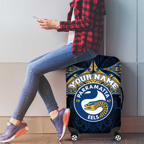 Personalized Parramatta Eels Luggage Cover Polynesian Tribal Pattern Style
