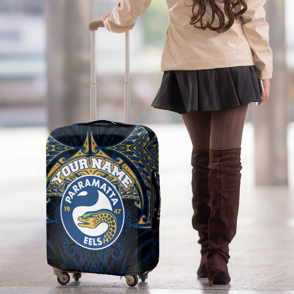 Personalized Parramatta Eels Luggage Cover Polynesian Tribal Pattern Style