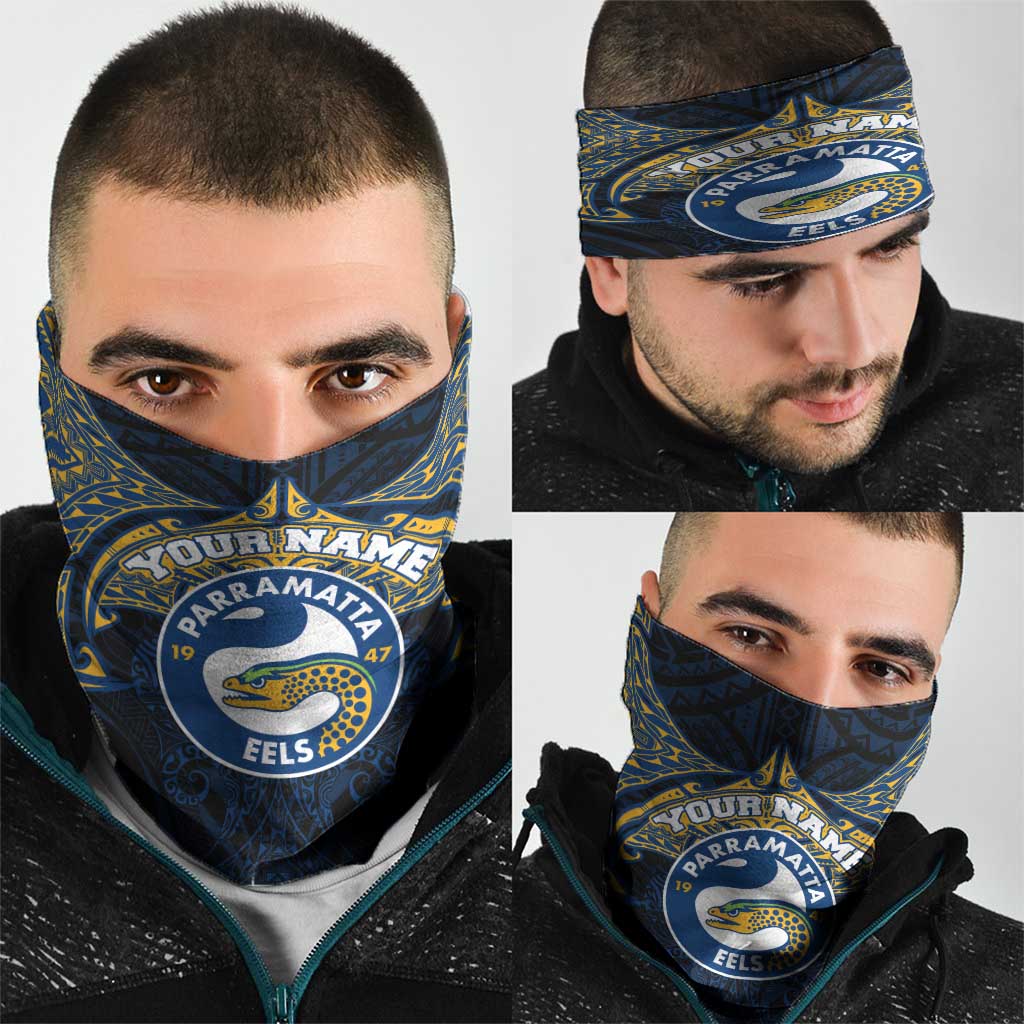 Personalized Parramatta Eels Neck Gaiter Polynesian Tribal Pattern Style