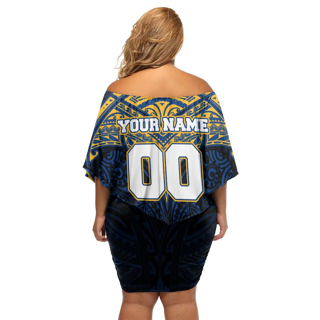 Personalized Parramatta Eels Off Shoulder Short Dress Polynesian Tribal Pattern Style