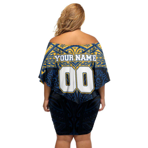Personalized Parramatta Eels Off Shoulder Short Dress Polynesian Tribal Pattern Style