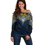 Personalized Parramatta Eels Off Shoulder Sweater Polynesian Tribal Pattern Style