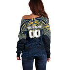 Personalized Parramatta Eels Off Shoulder Sweater Polynesian Tribal Pattern Style