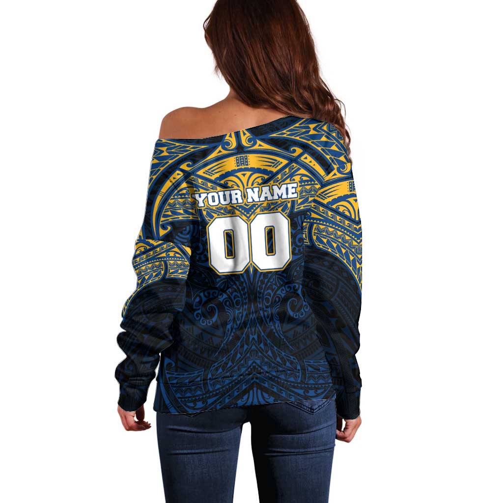 Personalized Parramatta Eels Off Shoulder Sweater Polynesian Tribal Pattern Style